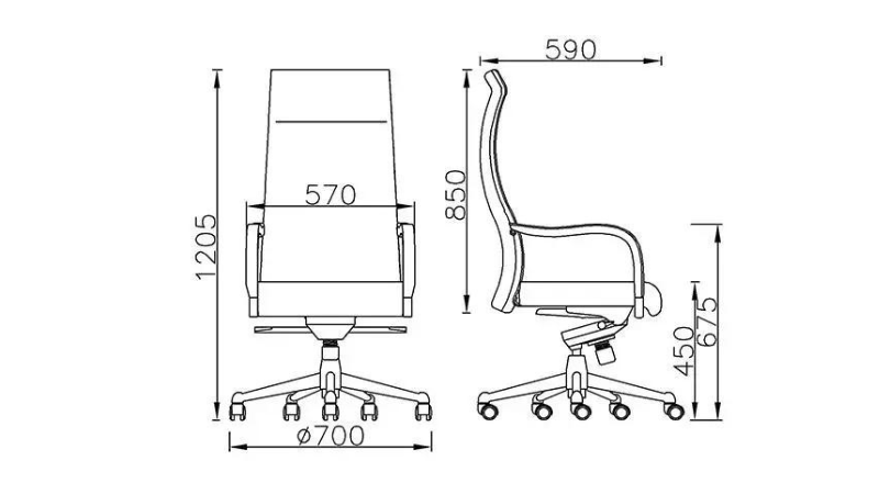 kích thước ghế làm việc